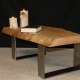 Table esprit loft. Table en bois massif et acier. Mobilier de type industriel by Deluxe Créations